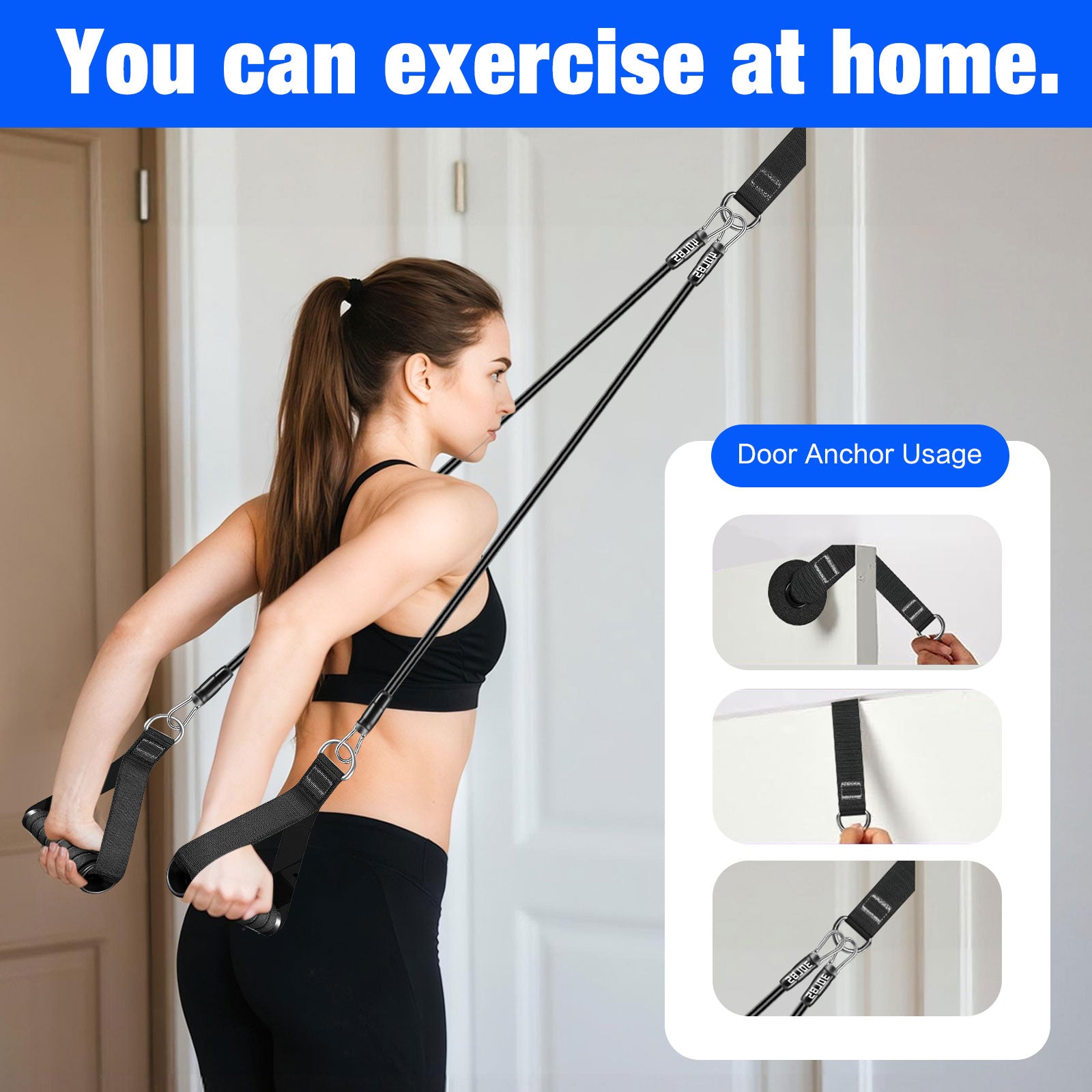 Bbtops Pilates Bar Kit with Resistance Bands,Pilates Bar with Stackable Bands Workout Equipment for Legs,Hip,Waist and Arm,Exercise Fitness Equipment for Women & Men Home Gym Yoga Pilates Black
