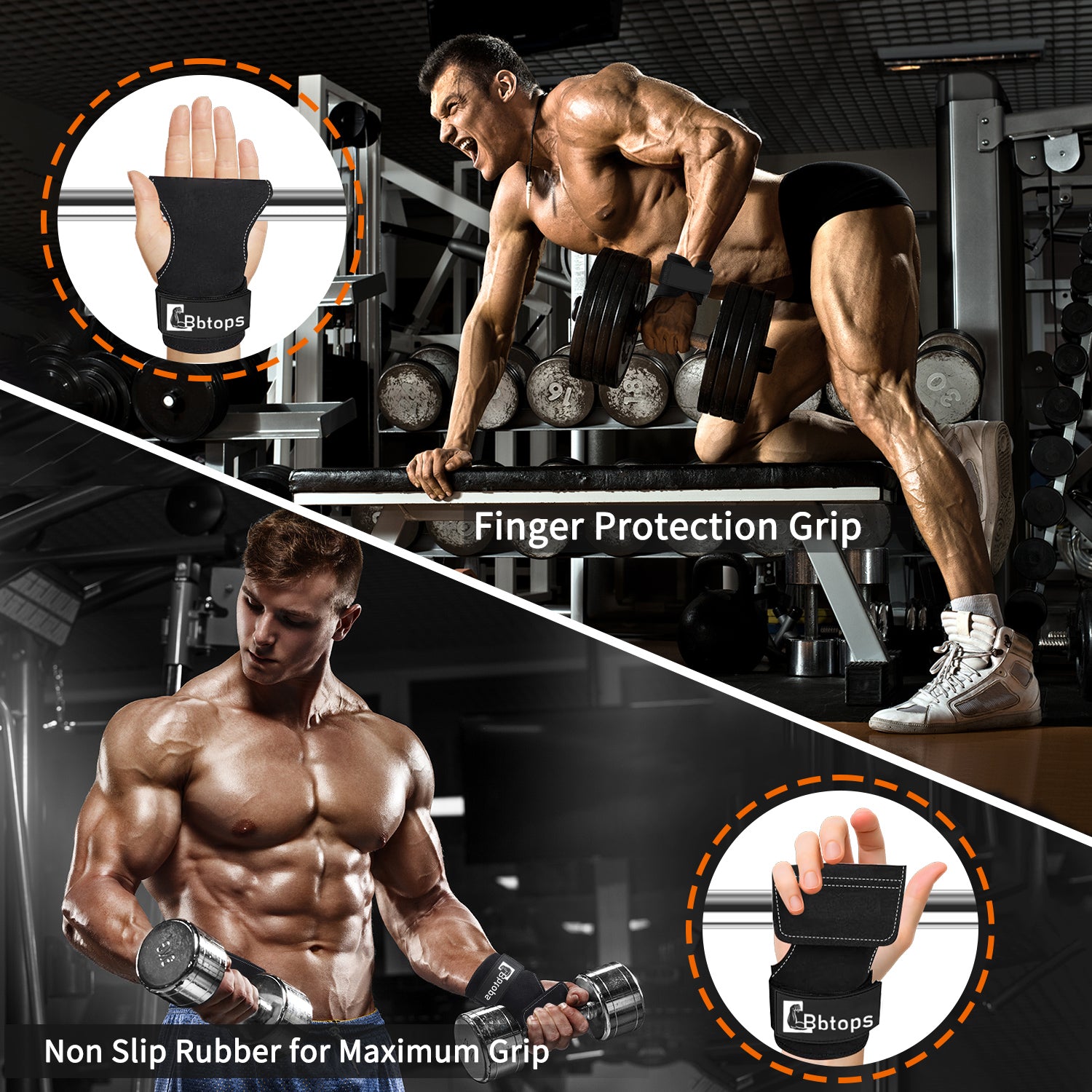 Weight Lifting Wrist Strap, Double-Layer Leather Wrist Straps for Gym Strength Training Weightlifting,Deadlift and Powerlifting, Enhance Grip Strength Neoprene Padding Gym Workout Lifting Straps Men/Women Pair Black