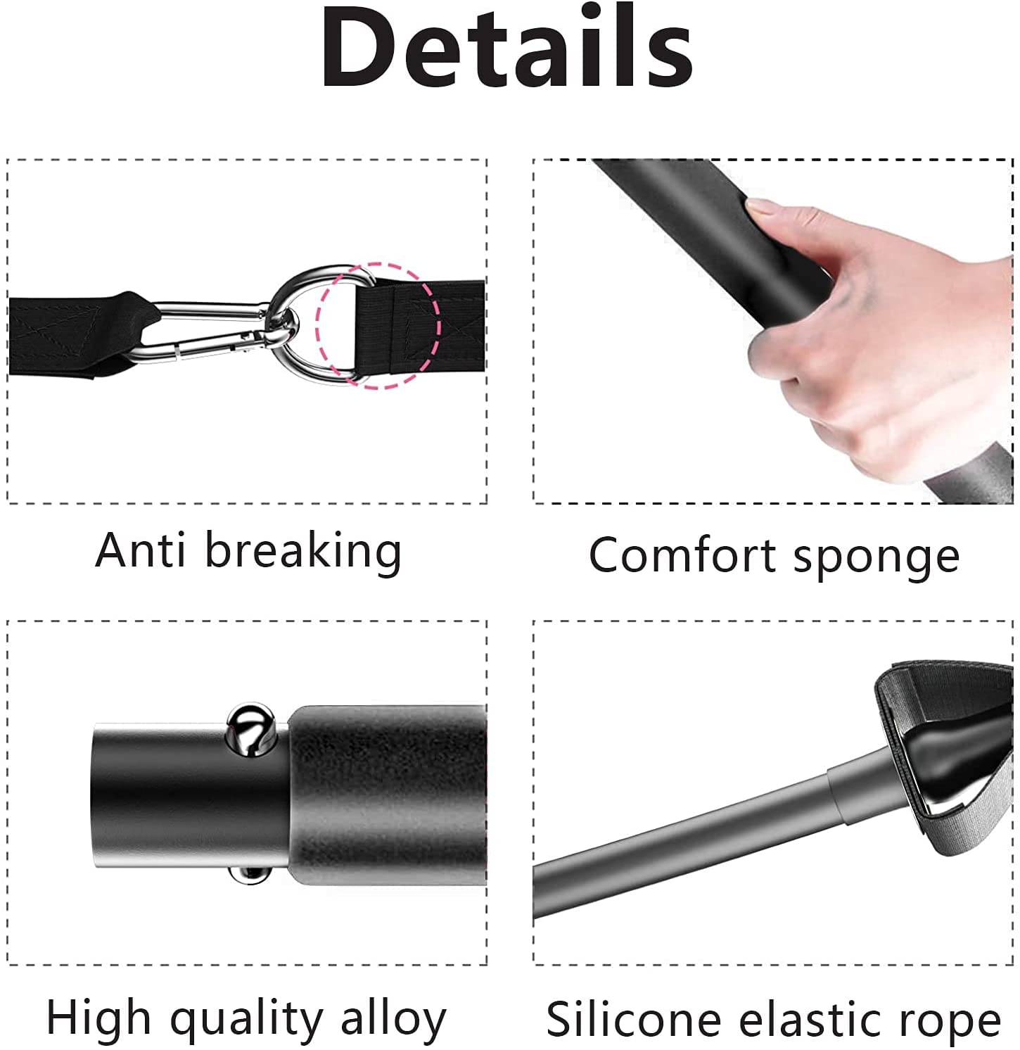 Pilates Bar Kit with 4xResistance Bands (30lbs/40lbs)