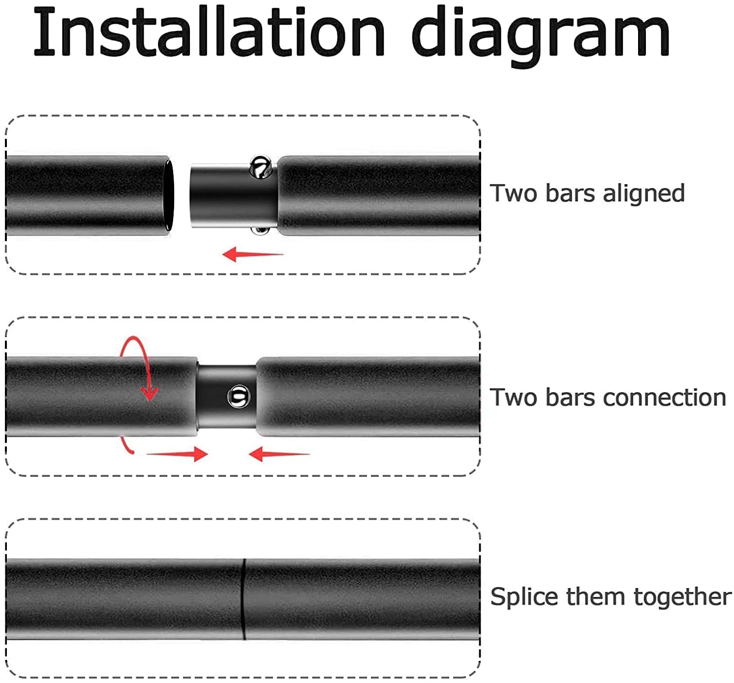 Pilates Bar Kit with 4xResistance Bands (30lbs/40lbs)