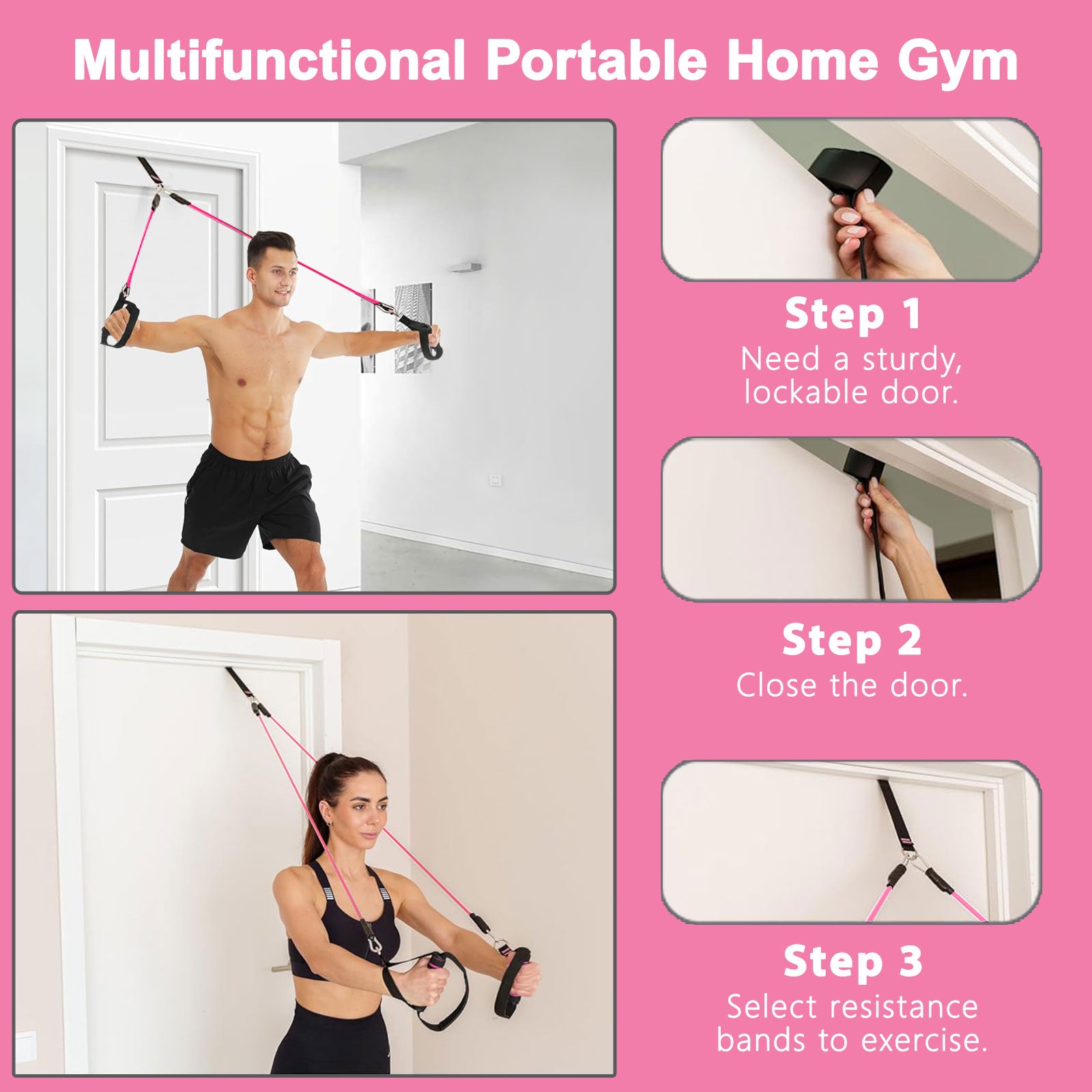 Bbtops Pilates Bar Kit with 6x Resistance Bands and Ab Roller