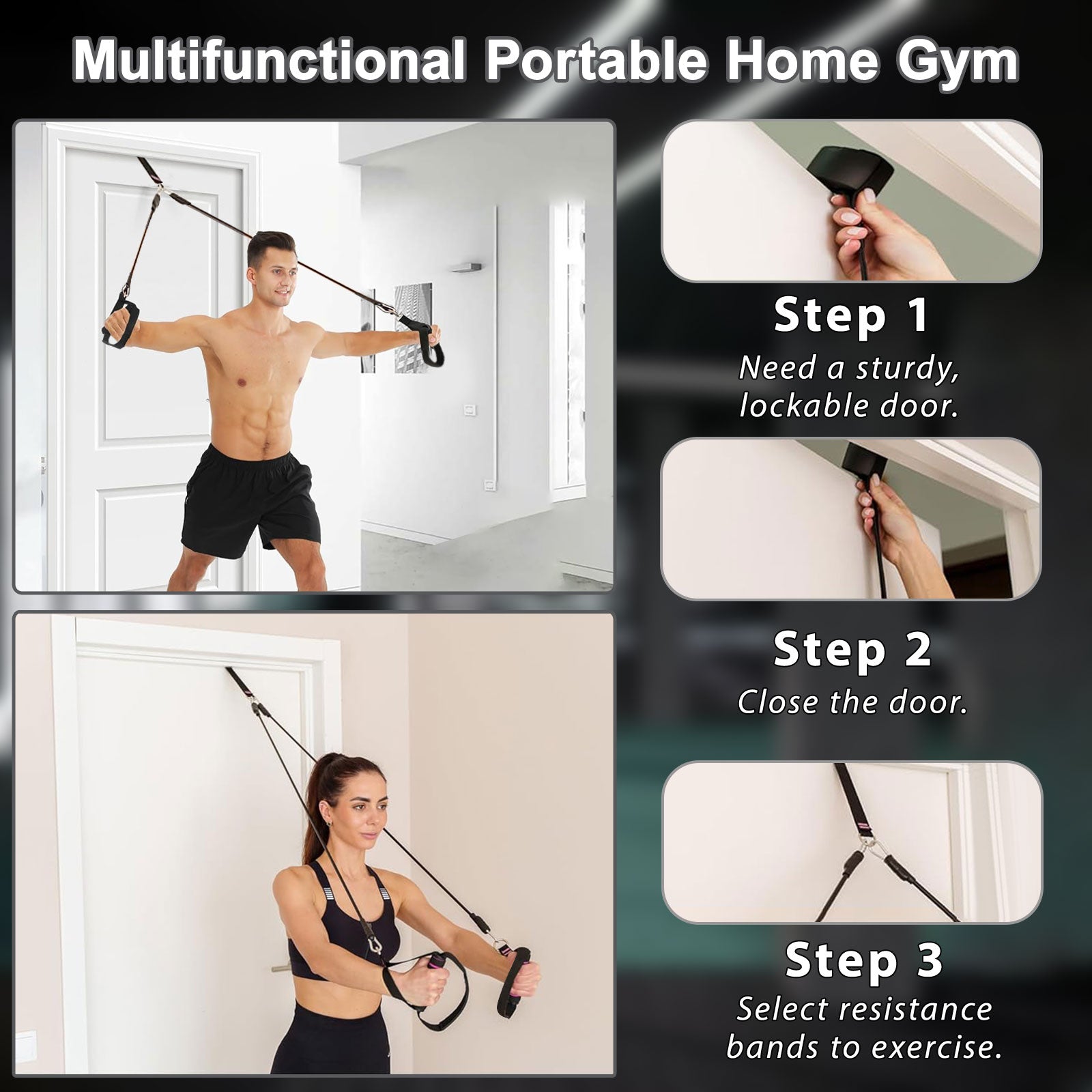 Bbtops Pilates Bar Kit with 6x Resistance Bands and Ab Roller