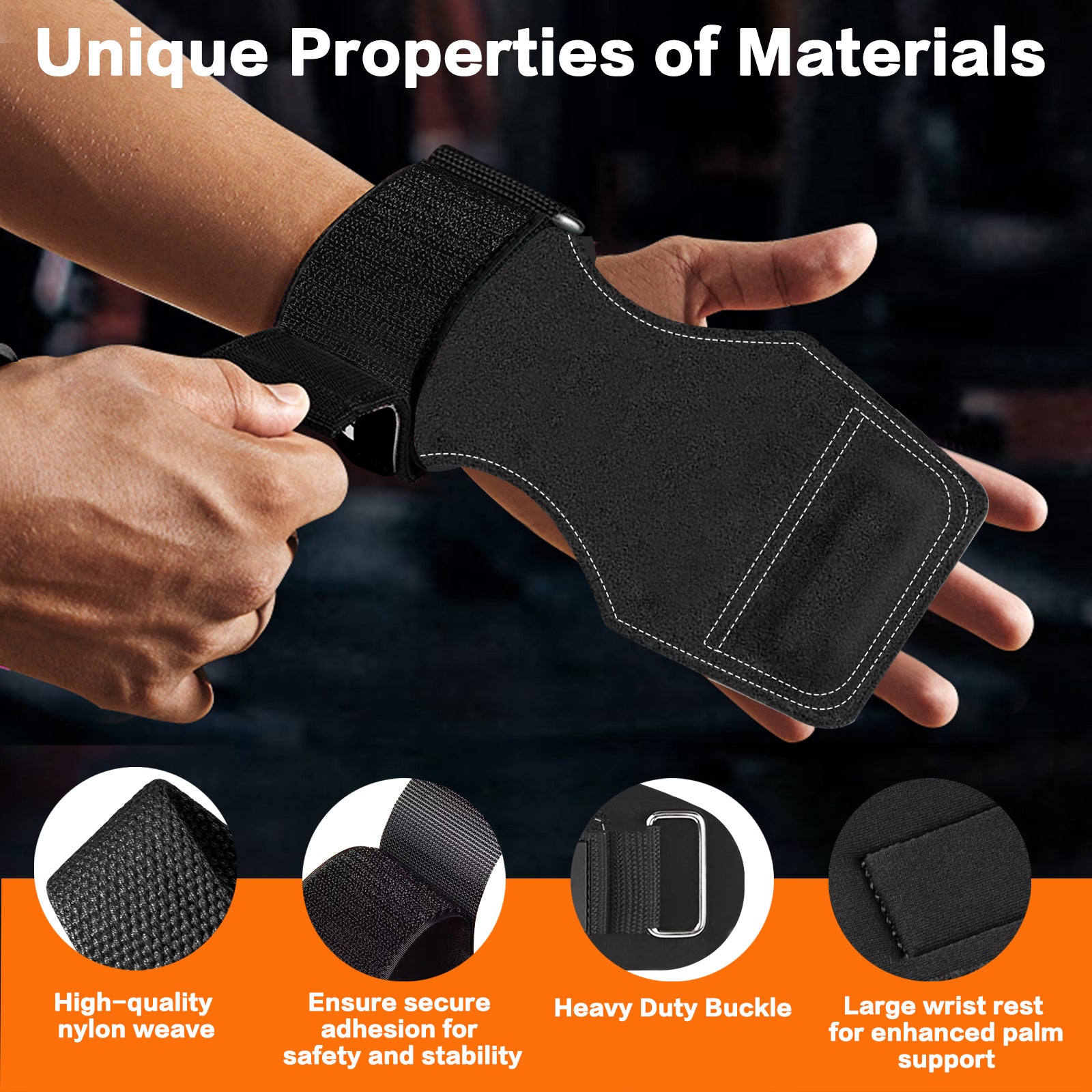 Weight Lifting Wrist Strap, Double-Layer Leather Wrist Straps for Gym Strength Training Weightlifting,Deadlift and Powerlifting, Enhance Grip Strength Neoprene Padding Gym Workout Lifting Straps Men/Women Pair Black